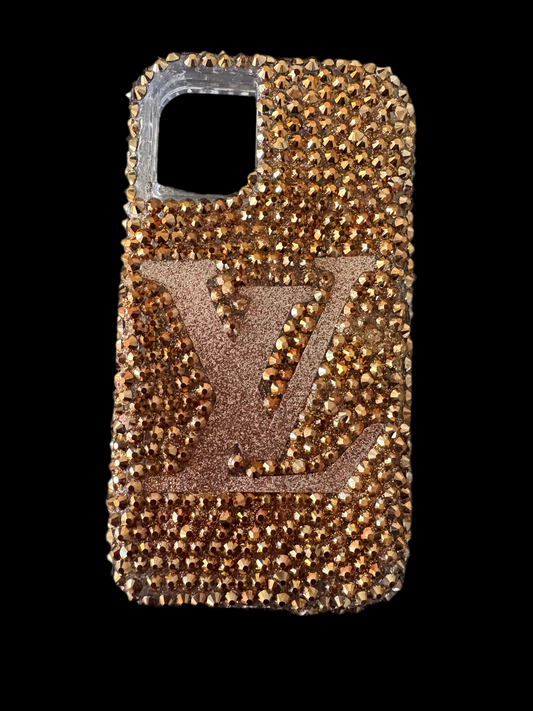 Bronze and brown luxe phone case